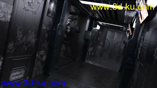 Compact Cyberpunk Apartment Corridor模型的图片3