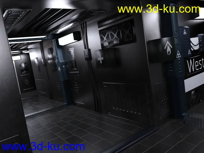 Compact Cyberpunk Apartment Corridor模型的图片4