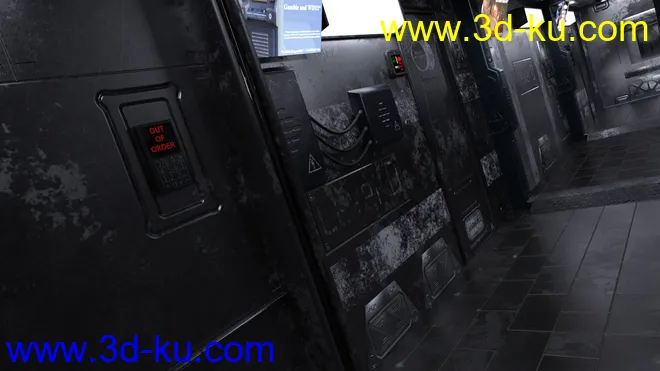 Compact Cyberpunk Apartment Corridor模型的图片5