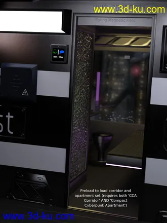 3D打印模型Compact Cyberpunk Apartment Corridor的图片