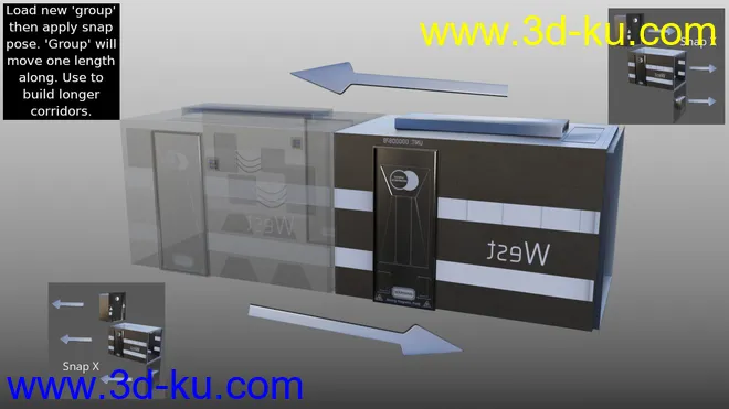 Compact Cyberpunk Apartment Corridor模型的图片9