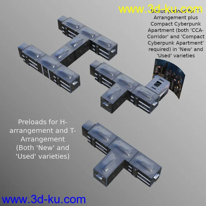 Compact Cyberpunk Apartment Corridor模型的图片11