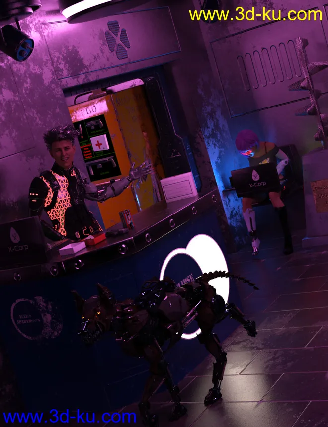 Compact Cyberpunk Apartment Lobby模型的图片1