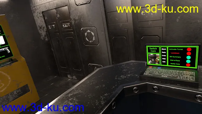 Compact Cyberpunk Apartment Lobby模型的图片3