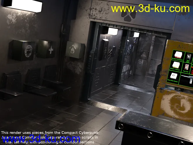 Compact Cyberpunk Apartment Lobby模型的图片6