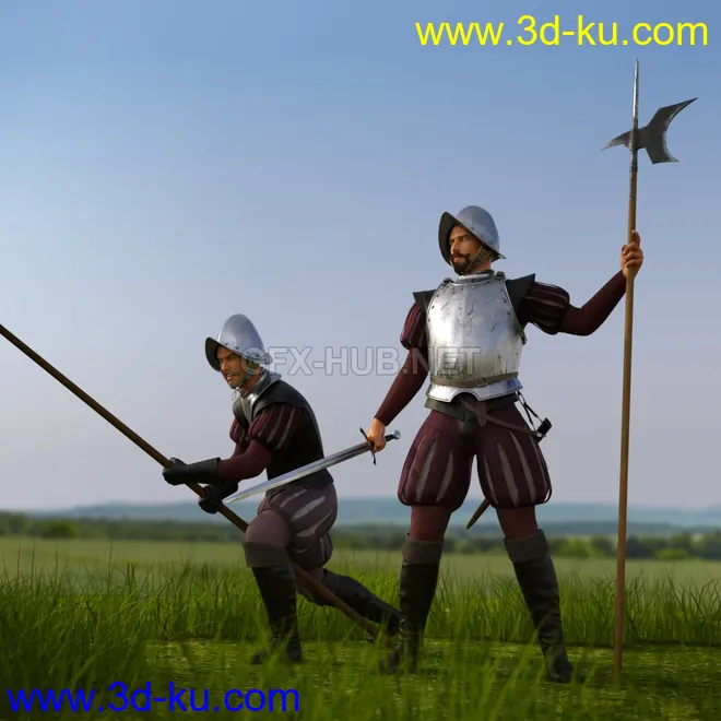Conquistador Weapons for Genesis 3 Male模型的图片1