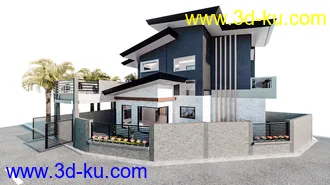 3D打印模型Corner Lot House的图片