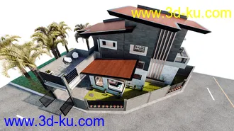 3D打印模型Corner Lot House的图片