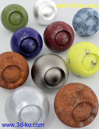 3D打印模型Corroded Metals for Iray的图片