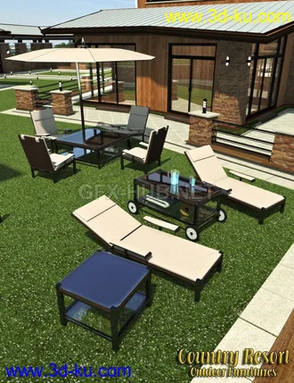 3D打印模型Country Resort - Outdoor Furnitures的图片