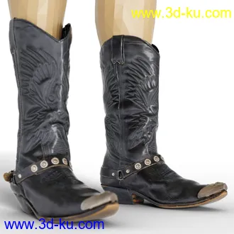 3D打印模型Cowgirl Leather Boots for Genesis 8 Female的图片