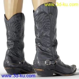 3D打印模型Cowgirl Leather Boots for Genesis 8 Female的图片