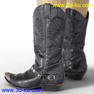 3D打印模型Cowgirl Leather Boots for Genesis 8 Female的图片