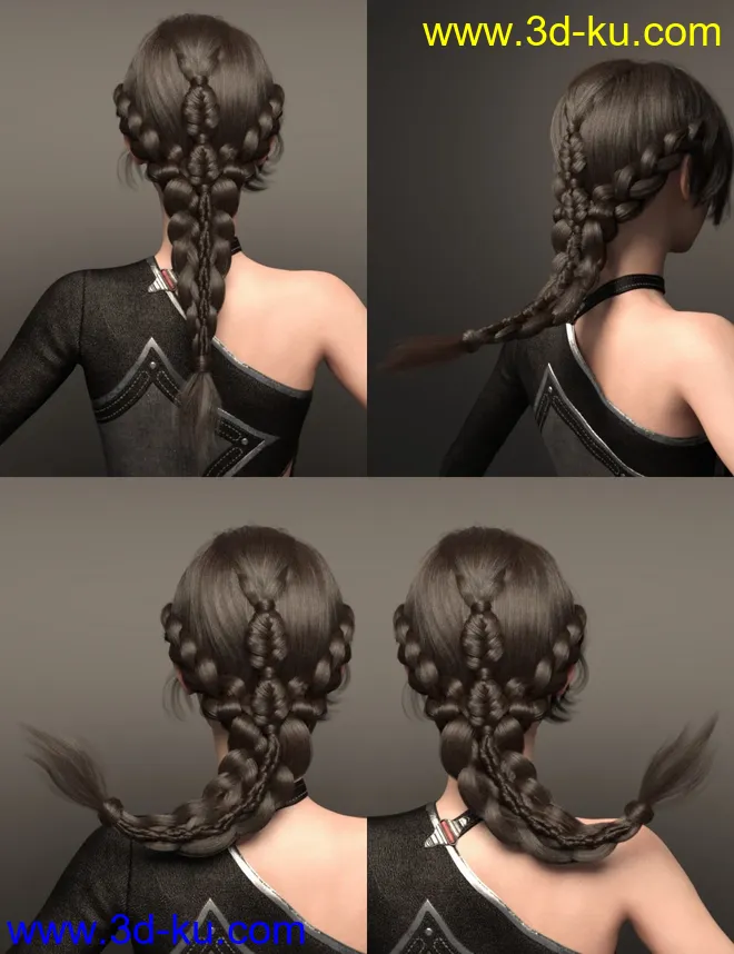 Cui and Cui Hair with Expressions for Genesis 8.1 Female模型的图片2