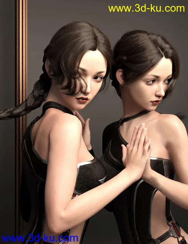 Cui and Cui Hair with Expressions for Genesis 8.1 Female模型的图片3