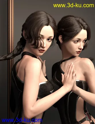 3D打印模型Cui and Cui Hair with Expressions for Genesis 8.1 Female的图片