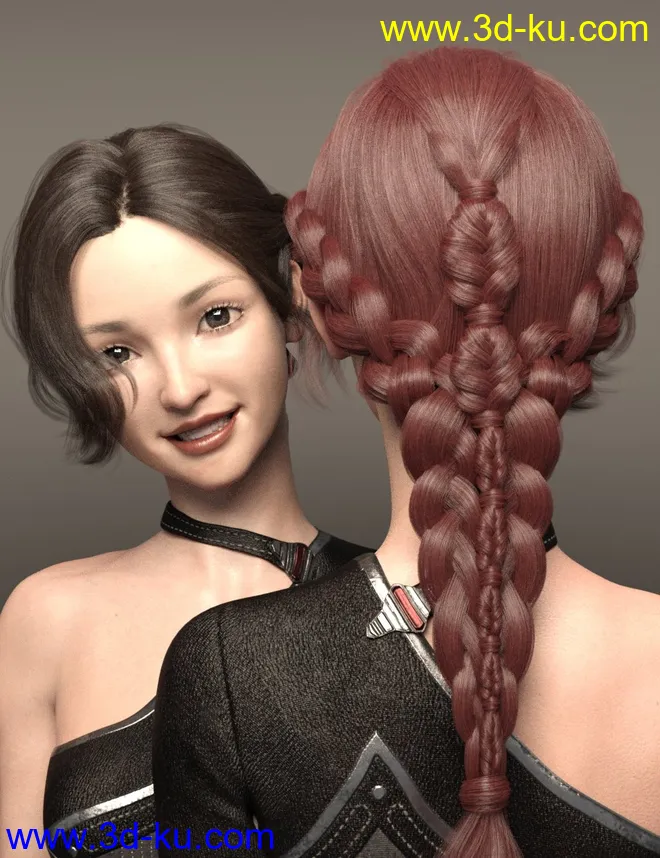 Cui and Cui Hair with Expressions for Genesis 8.1 Female模型的图片5