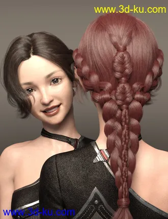 3D打印模型Cui and Cui Hair with Expressions for Genesis 8.1 Female的图片