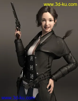 3D打印模型Cui and Cui Hair with Expressions for Genesis 8.1 Female的图片