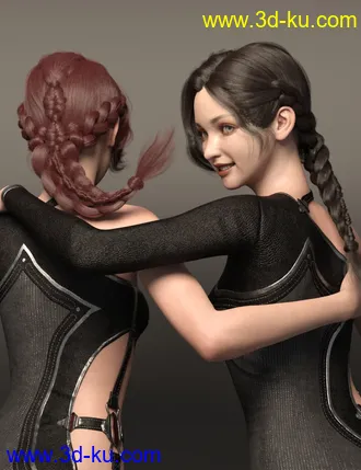 3D打印模型Cui and Cui Hair with Expressions for Genesis 8.1 Female的图片