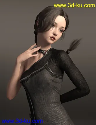 3D打印模型Cui and Cui Hair with Expressions for Genesis 8.1 Female的图片