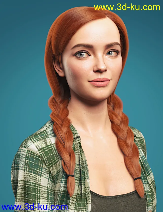 Cute Braids for Genesis 8 and 8.1 Females模型的图片1