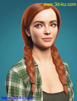3D打印模型Cute Braids for Genesis 8 and 8.1 Females的图片