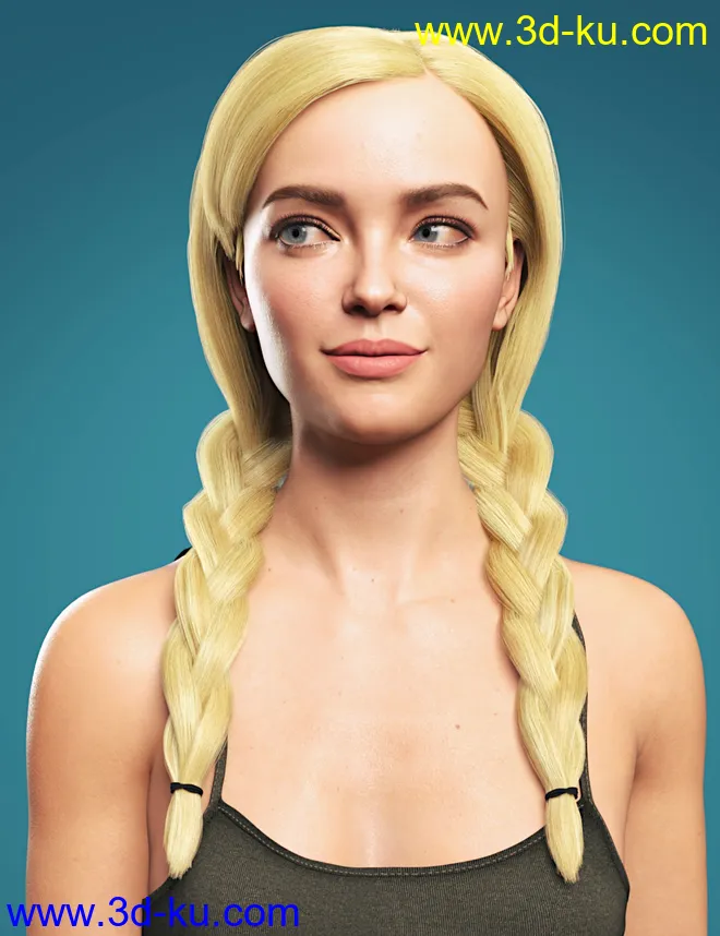 Cute Braids for Genesis 8 and 8.1 Females模型的图片2