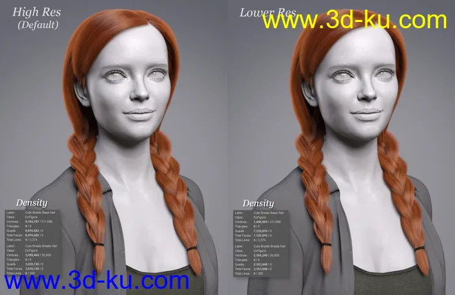 Cute Braids for Genesis 8 and 8.1 Females模型的图片17