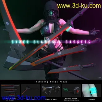 3D打印模型Cyber Blades & Gadgets的图片