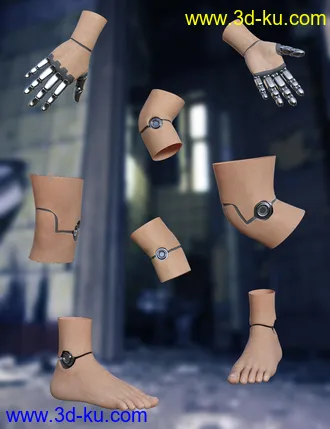 3D打印模型Cyber Implants for Genesis 8 Females的图片