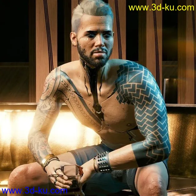 Cyberpunk 2077 Kerry Eurodyne in Daz G8M模型的图片1