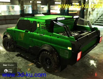 3D打印模型Cyberpunk Pickup Truck的图片