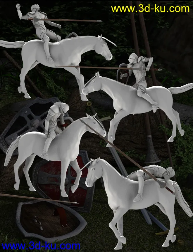 DA Mounted Knight Pose Set模型的图片4