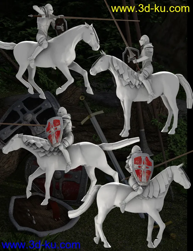 DA Mounted Knight Pose Set模型的图片5