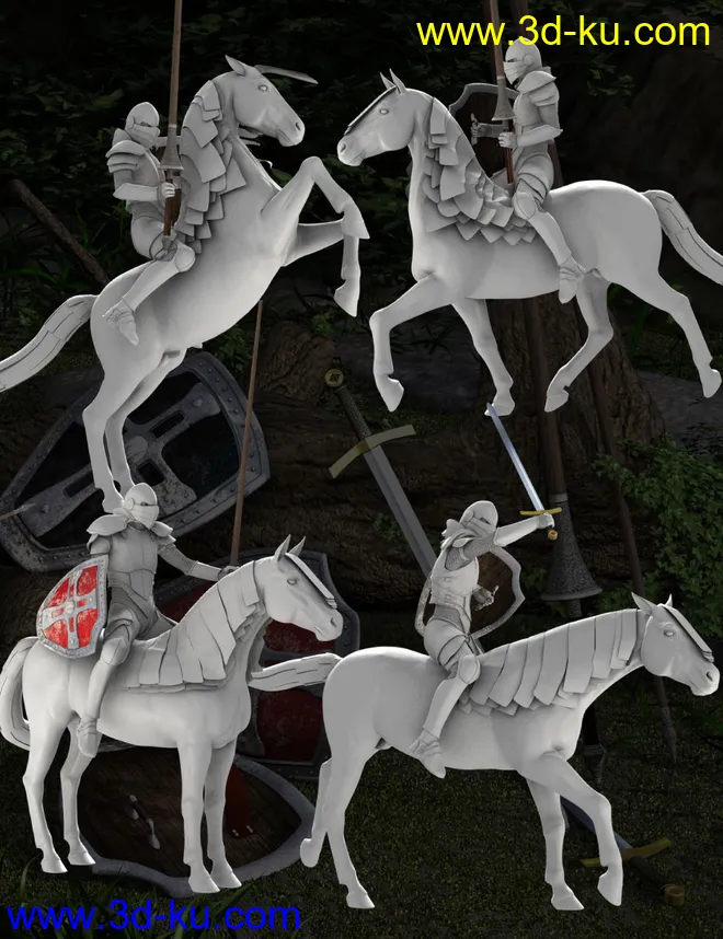 DA Mounted Knight Pose Set模型的图片6