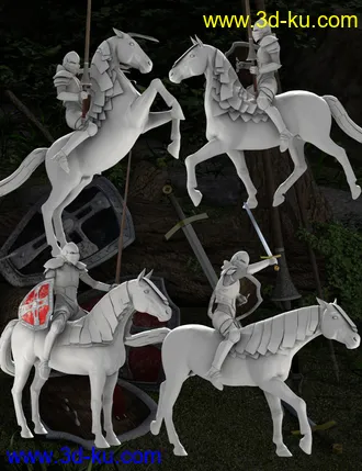 3D打印模型DA Mounted Knight Pose Set的图片