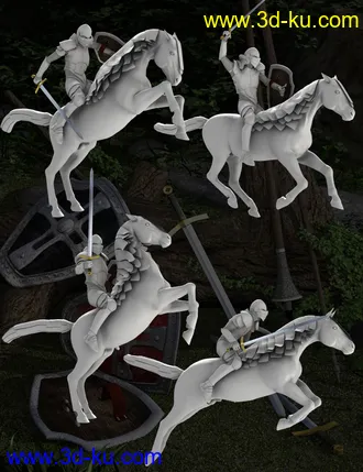 3D打印模型DA Mounted Knight Pose Set的图片