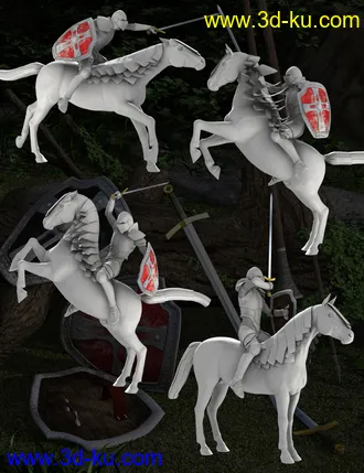 3D打印模型DA Mounted Knight Pose Set的图片