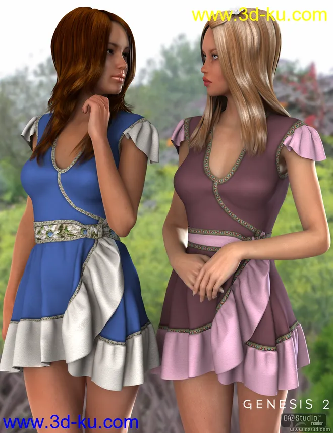 Dahlia Dress for Genesis 2 Female(s)模型的图片1