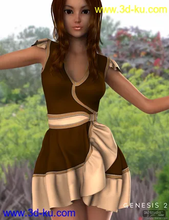 3D打印模型Dahlia Dress for Genesis 2 Female(s)的图片