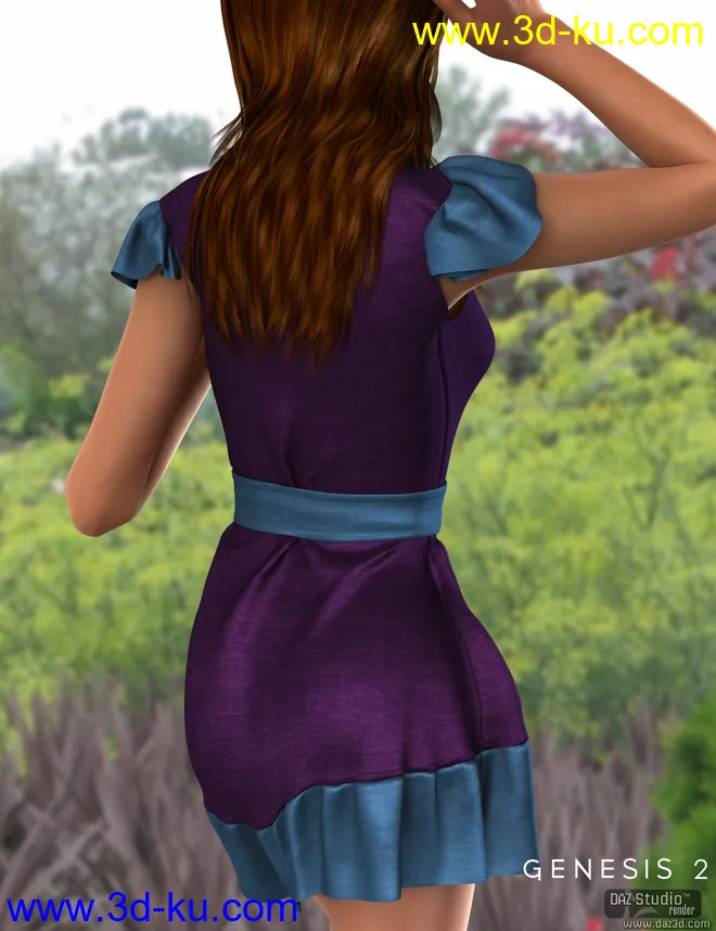 Dahlia Dress for Genesis 2 Female(s)模型的图片3