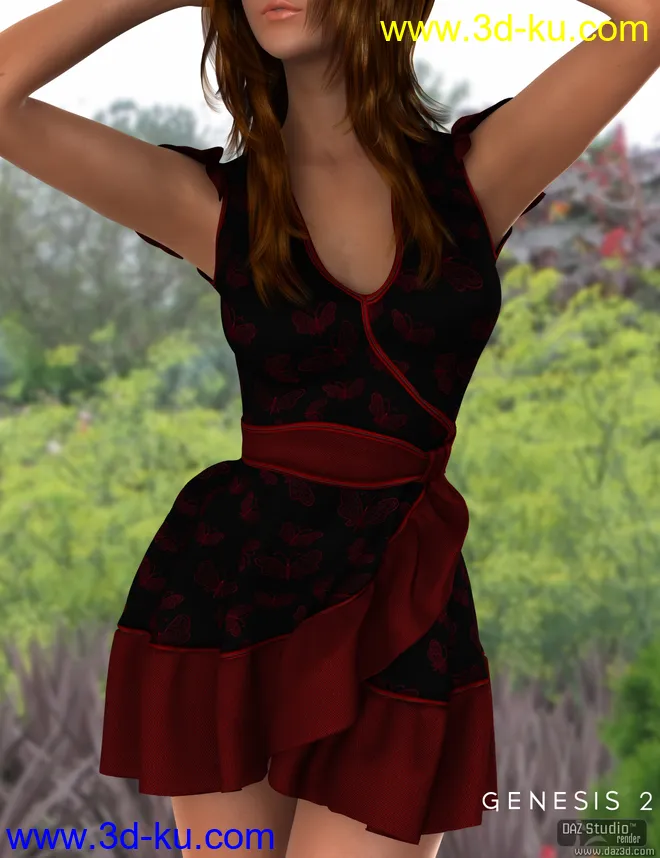 Dahlia Dress for Genesis 2 Female(s)模型的图片4