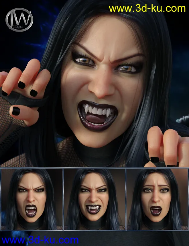 Darkside - Expressions for Genesis 8 Female and Tasha 8模型的图片1