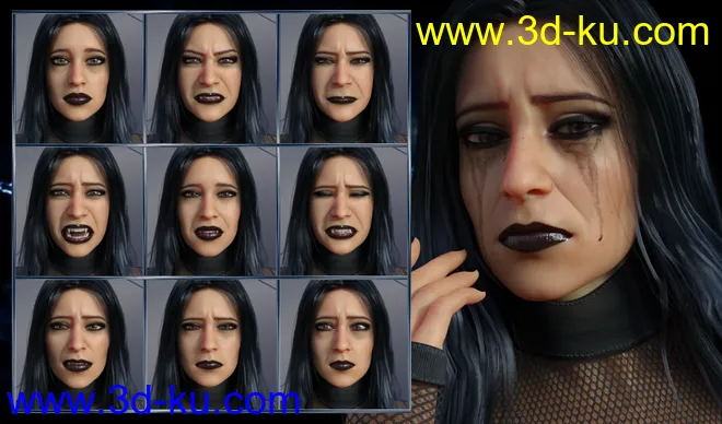 Darkside - Expressions for Genesis 8 Female and Tasha 8模型的图片5