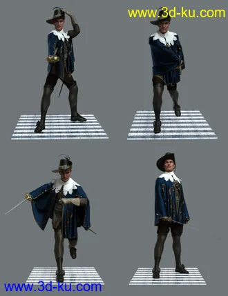 3D打印模型Dartagnan Poses for Genesis 8 Male的图片