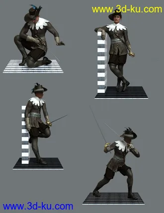 3D打印模型Dartagnan Poses for Genesis 8 Male的图片