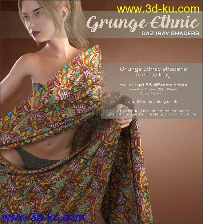 Daz Iray - Ethnic Silks模型的图片1