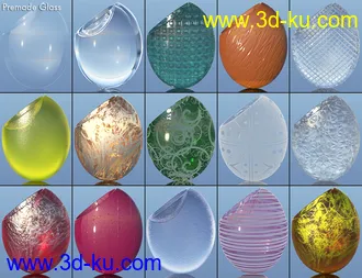 3D打印模型DD Gorgeous Glass Shaders for Iray Vol.1 MR的图片