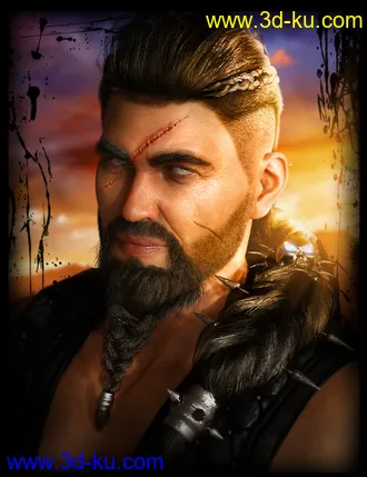 3D打印模型Death Strike Hair for Genesis 8 Males的图片